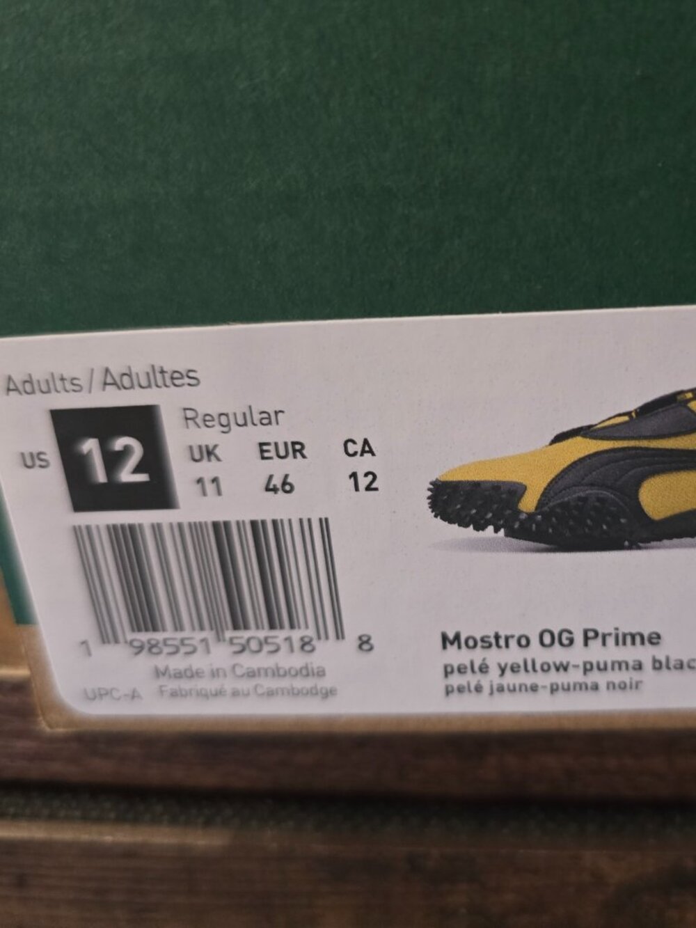 PUMA Mostro OG Prime BRUCE LEE Yellow Black Sneakers 403206-15 Men's Sz 12 NEW - Picture 13 of 13